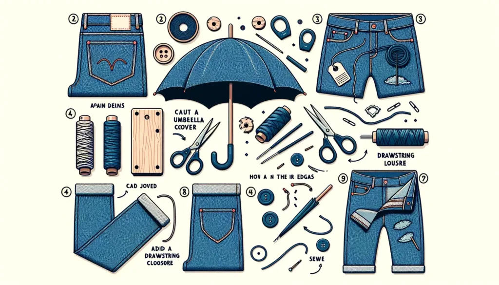 Cómo hacer una funda de sombrilla con un vaquero