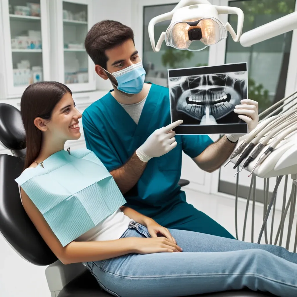 Radiografía dental mostrando el resultado de una endodoncia paso a paso