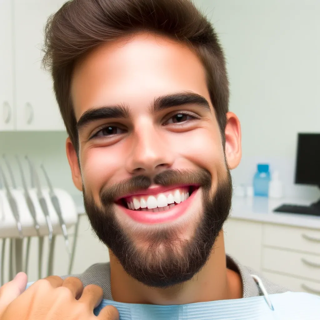 Paciente sonriendo satisfactoriamente tras completar la endodoncia paso a paso