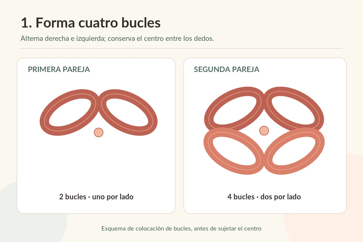Diagrama con dos bucles iniciales y cuatro bucles de lazo doble